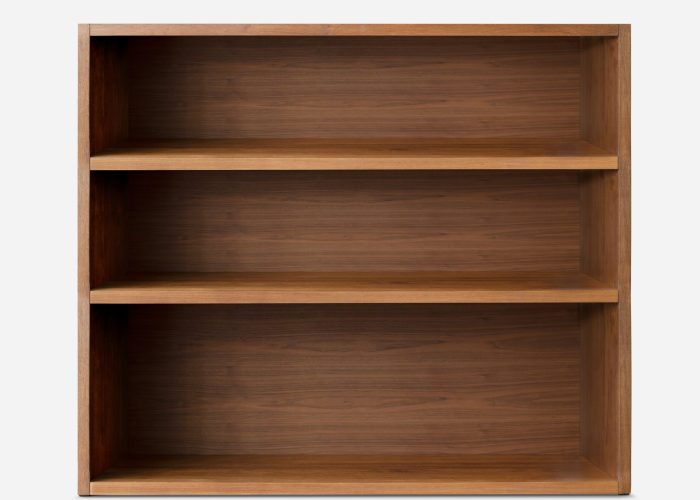Empty brown wooden book shelf